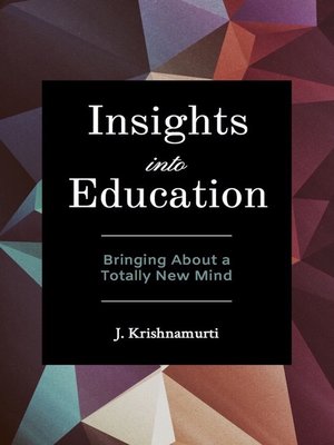 cover image of Insights Into Education